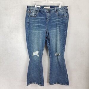 Slink Boot Cut Jeans Size 18 Curvy Denim Distressed Erica Blue Wash Ripped Boho